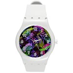 Leaves Nature Design Plant Round Plastic Sport Watch (M) Front