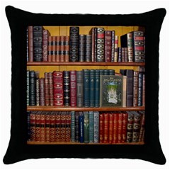 Books Library Bookshelf Bookshop Throw Pillow Case (black) by Nexatart