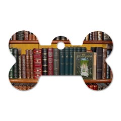 Books Library Bookshelf Bookshop Dog Tag Bone (one Side)