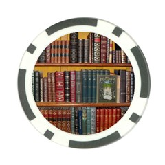 Books Library Bookshelf Bookshop Poker Chip Card Guard (10 Pack) by Nexatart