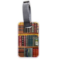 Books Library Bookshelf Bookshop Luggage Tag (two Sides) by Nexatart