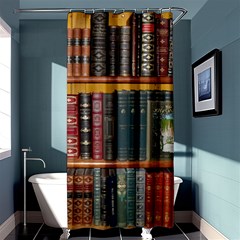 Books Library Bookshelf Bookshop Shower Curtain 36  X 72  (stall)  by Nexatart