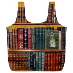 Books Library Bookshelf Bookshop Full Print Recycle Bag (xl) by Nexatart