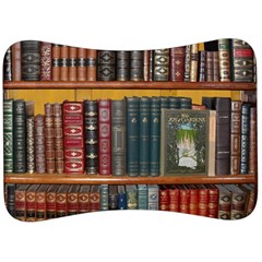 Books Library Bookshelf Bookshop Velour Seat Head Rest Cushion by Nexatart