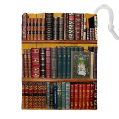 Books Library Bookshelf Bookshop Drawstring Pouch (4xl)