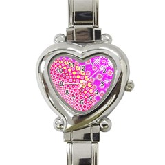 Digital Arts Fractals Futuristic Pink Heart Italian Charm Watch