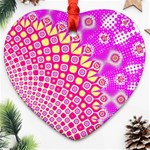 Digital Arts Fractals Futuristic Pink Heart Ornament (Two Sides) Front