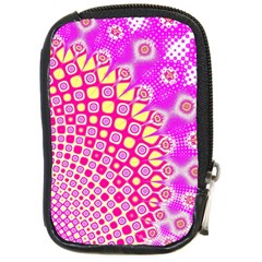 Digital Arts Fractals Futuristic Pink Compact Camera Leather Case