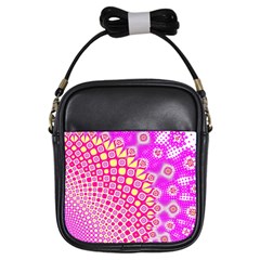 Digital Arts Fractals Futuristic Pink Girls Sling Bag