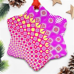 Digital Arts Fractals Futuristic Pink Snowflake Ornament (two Sides)