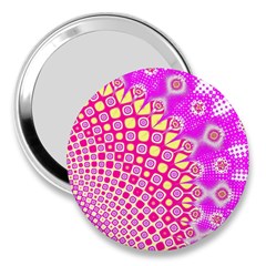 Digital Arts Fractals Futuristic Pink 3  Handbag Mirrors