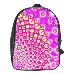 Digital Arts Fractals Futuristic Pink School Bag (XL)