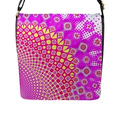 Digital Arts Fractals Futuristic Pink Flap Closure Messenger Bag (L)