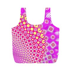 Digital Arts Fractals Futuristic Pink Full Print Recycle Bag (M)