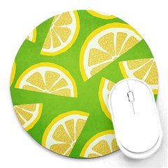 Lemon Fruit Healthy Fruits Food Round Mousepads by Nexatart