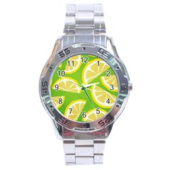 Lemon Fruit Healthy Fruits Food Stainless Steel Analogue Watch by Nexatart