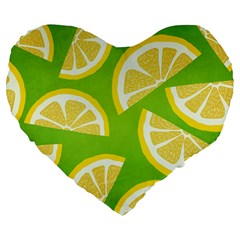 Lemon Fruit Healthy Fruits Food Large 19  Premium Heart Shape Cushions by Nexatart