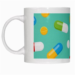 Pills Medicines Seamless Pattern Blue Background White Mugs by Nexatart