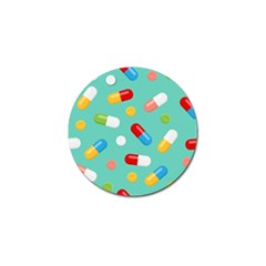 Pills Medicines Seamless Pattern Blue Background Golf Ball Marker