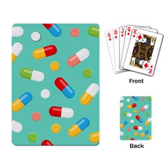 Pills Medicines Seamless Pattern Blue Background Playing Cards Single Design (rectangle)