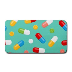 Pills Medicines Seamless Pattern Blue Background Medium Bar Mats