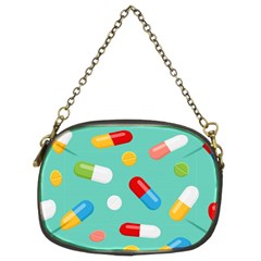 Pills Medicines Seamless Pattern Blue Background Chain Purse (Two Sides)