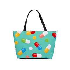 Pills Medicines Seamless Pattern Blue Background Classic Shoulder Handbag