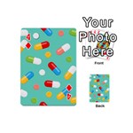 Pills Medicines Seamless Pattern Blue Background Playing Cards 54 Designs (Mini) Front - Diamond4