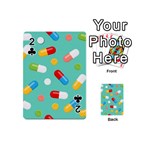 Pills Medicines Seamless Pattern Blue Background Playing Cards 54 Designs (Mini) Front - Club2