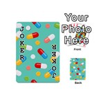 Pills Medicines Seamless Pattern Blue Background Playing Cards 54 Designs (Mini) Front - Joker1