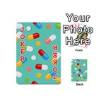 Pills Medicines Seamless Pattern Blue Background Playing Cards 54 Designs (Mini) Front - Joker2