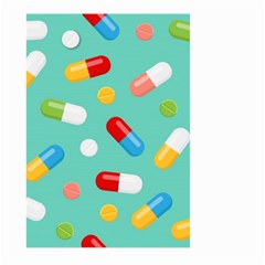 Pills Medicines Seamless Pattern Blue Background Large Garden Flag (two Sides) by Nexatart