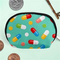 Pills Medicines Seamless Pattern Blue Background Accessory Pouch (Medium)