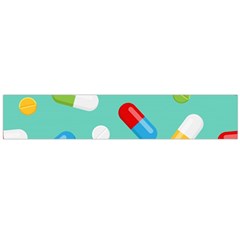 Pills Medicines Seamless Pattern Blue Background Large Flano Scarf 