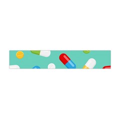 Pills Medicines Seamless Pattern Blue Background Flano Scarf (Mini)