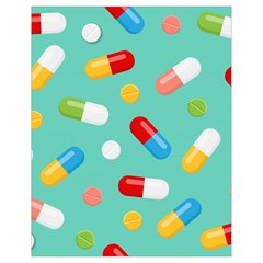 Pills Medicines Seamless Pattern Blue Background Drawstring Bag (Small)