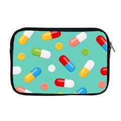 Pills Medicines Seamless Pattern Blue Background Apple MacBook Pro 17  Zipper Case