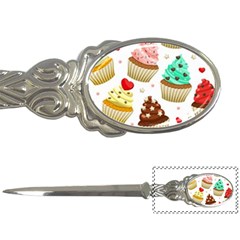 Seamless Pattern Yummy Colored Cupcakes Letter Opener by Nexatart