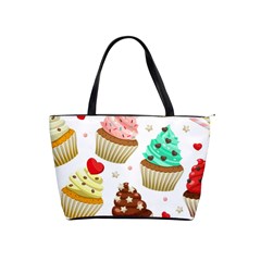 Seamless Pattern Yummy Colored Cupcakes Classic Shoulder Handbag by Nexatart