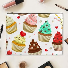 Seamless Pattern Yummy Colored Cupcakes Cosmetic Bag (xl) by Nexatart