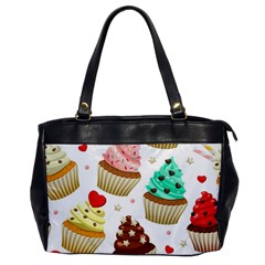 Seamless Pattern Yummy Colored Cupcakes Oversize Office Handbag by Nexatart