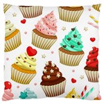 Seamless Pattern Yummy Colored Cupcakes Large Cushion Case (One Side) Front