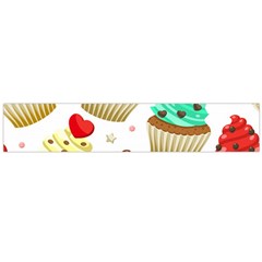 Seamless Pattern Yummy Colored Cupcakes Large Flano Scarf 