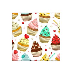 Seamless Pattern Yummy Colored Cupcakes Satin Bandana Scarf by Nexatart