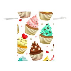 Seamless Pattern Yummy Colored Cupcakes Lightweight Drawstring Pouch (m) by Nexatart