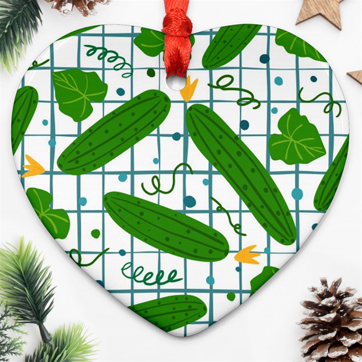 Seamless Pattern With Cucumber Ornament (Heart)