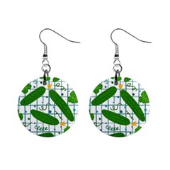 Seamless Pattern With Cucumber Mini Button Earrings by Nexatart