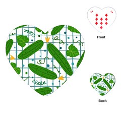 Seamless Pattern With Cucumber Playing Cards Single Design (heart)