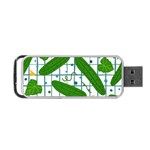 Seamless Pattern With Cucumber Portable USB Flash (One Side) Front