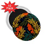 Fashionable Seamless Tropical Pattern With Bright Green Blue Plants Leaves 2.25  Magnets (10 pack)  Front